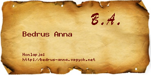 Bedrus Anna névjegykártya